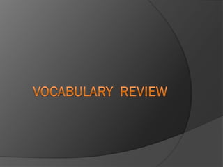 Vocabulary Review / Pictionary
