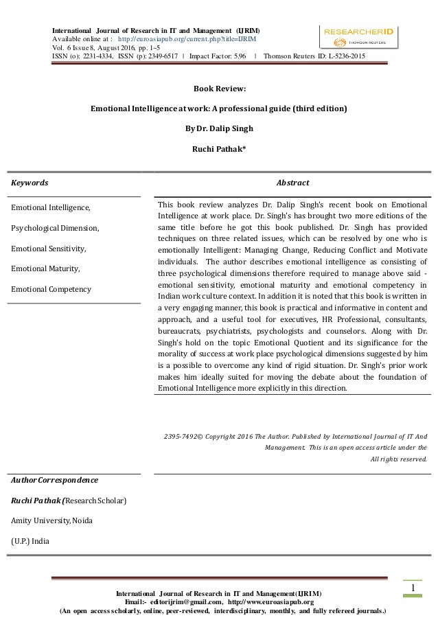 Dissertation abstracts online on emotional intelligence