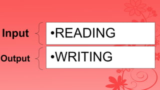 Input •READING
Output •WRITING
 