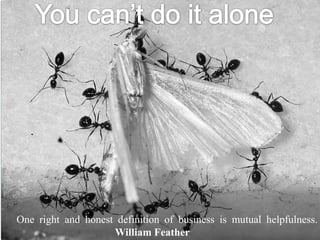 One right and honest definition of business is mutual helpfulness.
                    William Feather
 