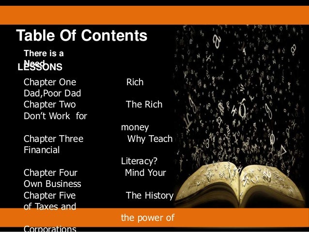 book report on rich dad poor In rich dad poor dad, the #1 personal finance book of all time, robert kiyosaki shares the story of his two dad: his real father, whom he calls his ‘poor dad,’ and the father of his best friend, the man who became his mentor and his ‘rich dad. book report on rich dad poor In rich dad poor dad, the #1 personal finance book of all time, robert kiyosaki shares the story of his two dad: his real father, whom he calls his ‘poor dad,’ and the father of his best friend, the man who became his mentor and his ‘rich dad.