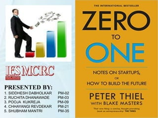 ZERO to ONE by Peter Thiel (Book Review)