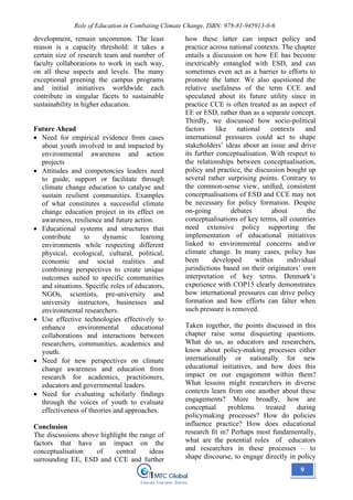 Book~ Role of Education in Combating Climate Change | PDF