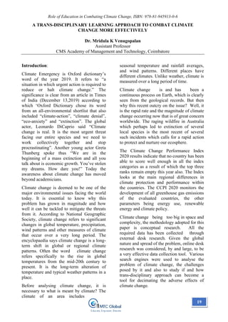 Book~ Role of Education in Combating Climate Change | PDF