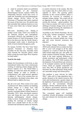 Book~ Role of Education in Combating Climate Change | PDF