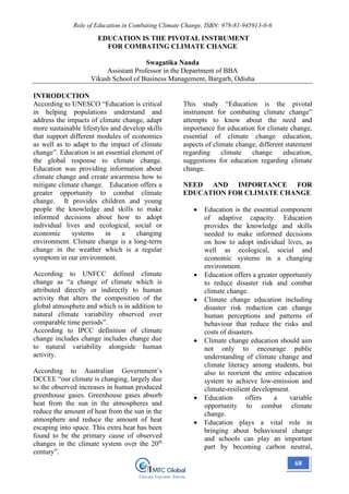 Book~ Role of Education in Combating Climate Change | PDF