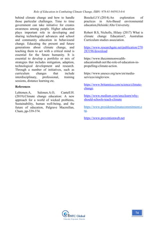 Book~ Role of Education in Combating Climate Change | PDF