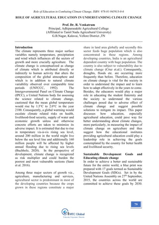 Book~ Role of Education in Combating Climate Change | PDF