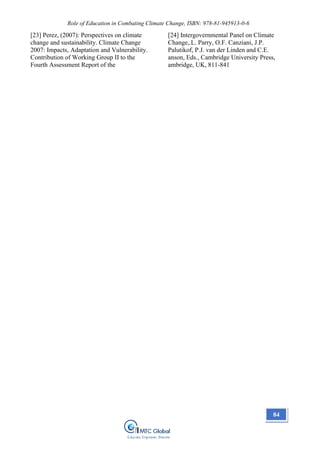 Book~ Role of Education in Combating Climate Change | PDF