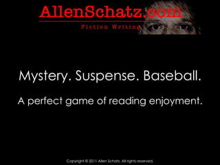 Mystery. Suspense. Baseball. A perfect game of reading enjoyment. 