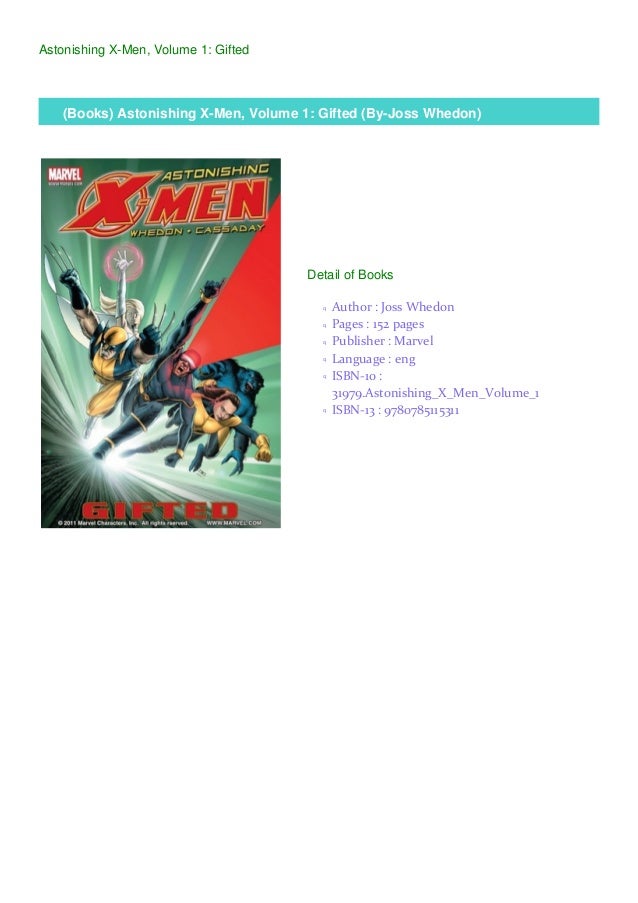 (Books) Astonishing XMen, Volume 1 Gifted (ByJoss Whedon)
