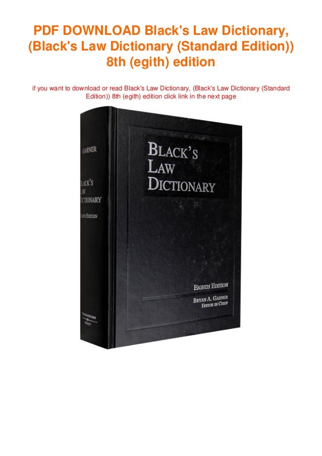 ( Books ) Black's Law Dictionary, (Black's Law Dictionary (Standard