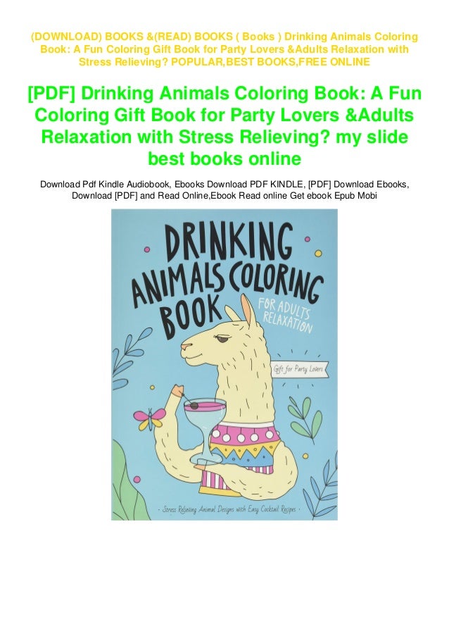 Download Books Drinking Animals Coloring Book A Fun Coloring Gift Book Fo