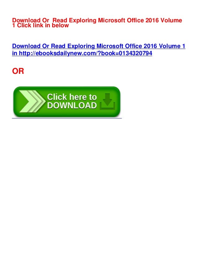 exploring microsoft office 2016 volume 1 free download