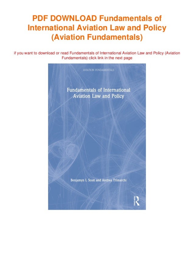 ( Books ) Fundamentals of International Aviation Law and Policy (Aviation Fundamentals)