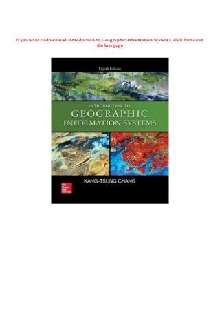 (Books) Introduction to Geographic Information Systems (By-Kang-Tsung ...