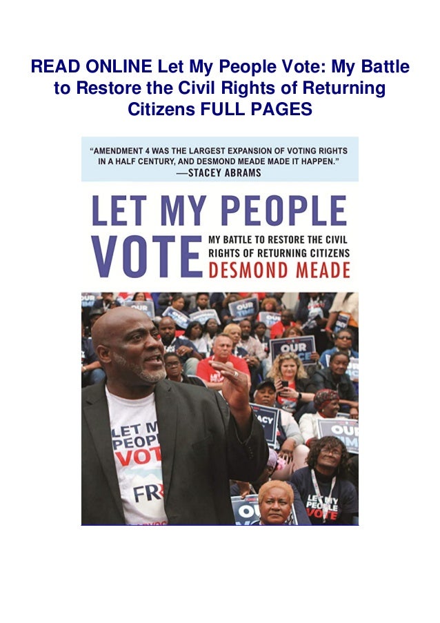 Books Let My People Vote My Battle To Restore The Civil Rights Of