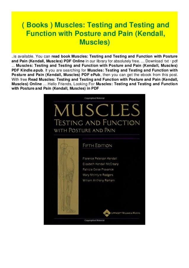 ( Books ) Muscles: Testing and Testing and Function with Posture and ...