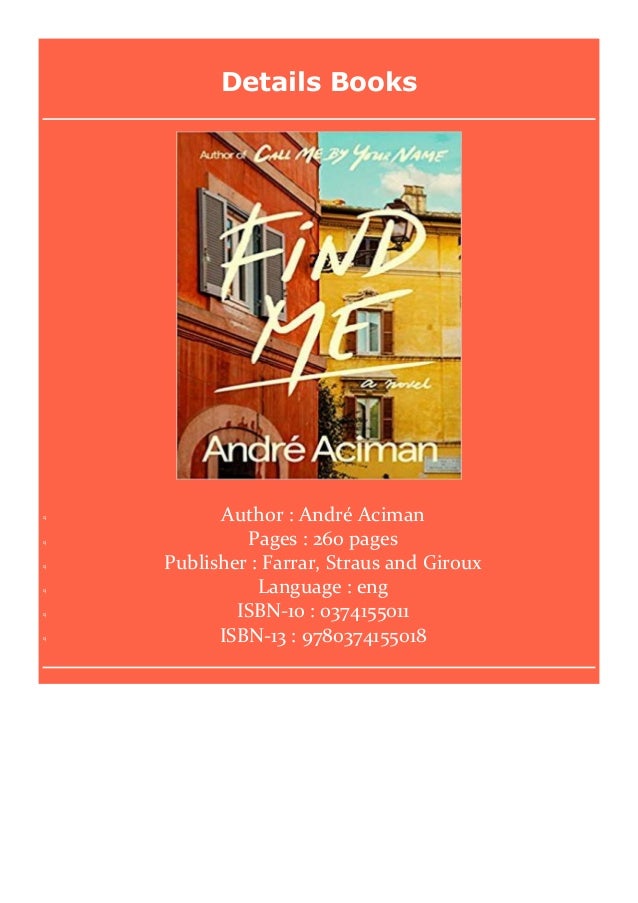 Books Pdf Find Me Call Me By Your Name 2