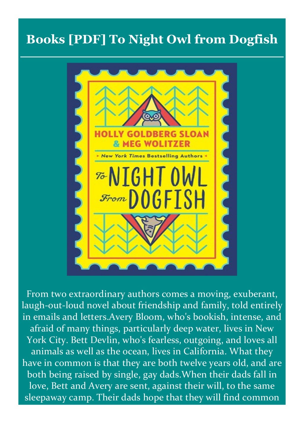 to nightowl from dogfish book