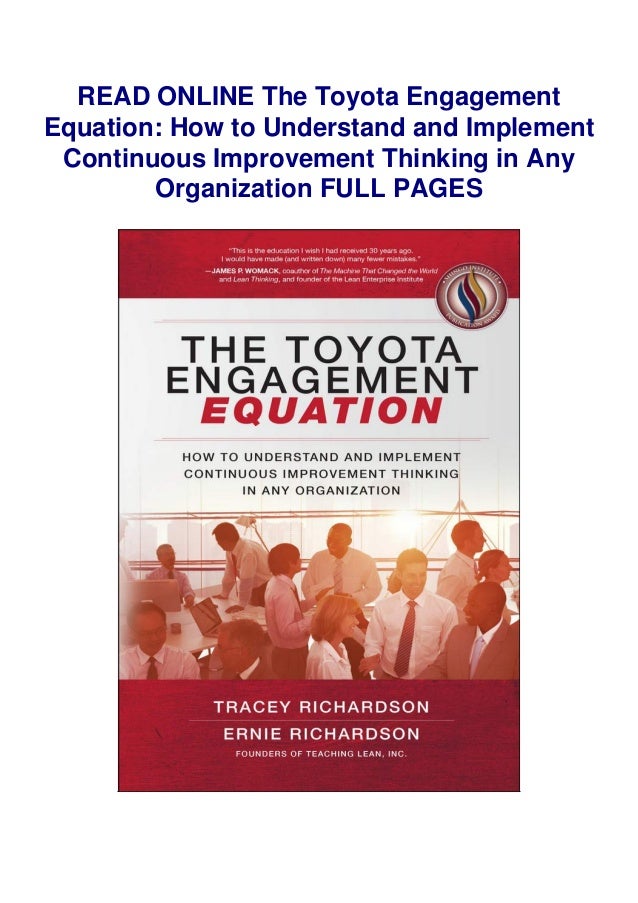 ( Books ) The Toyota Engagement Equation: How to Understand and ...