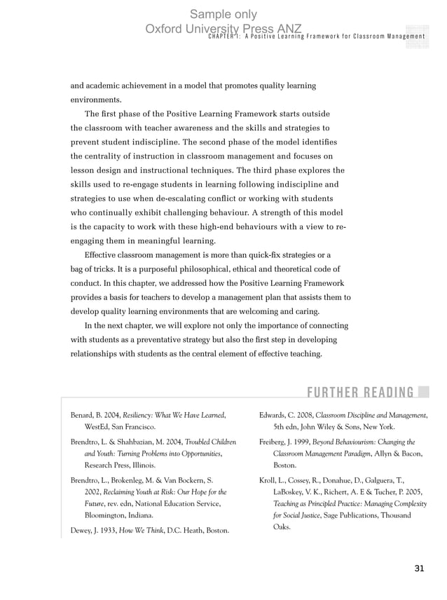 A Positive Learning Framework for Classroom Management | PDF ...