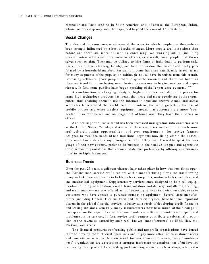 Essay on service marketing book