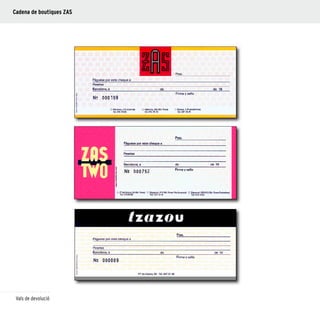 54
Vals de devolució
Cadena de boutiques ZAS
 