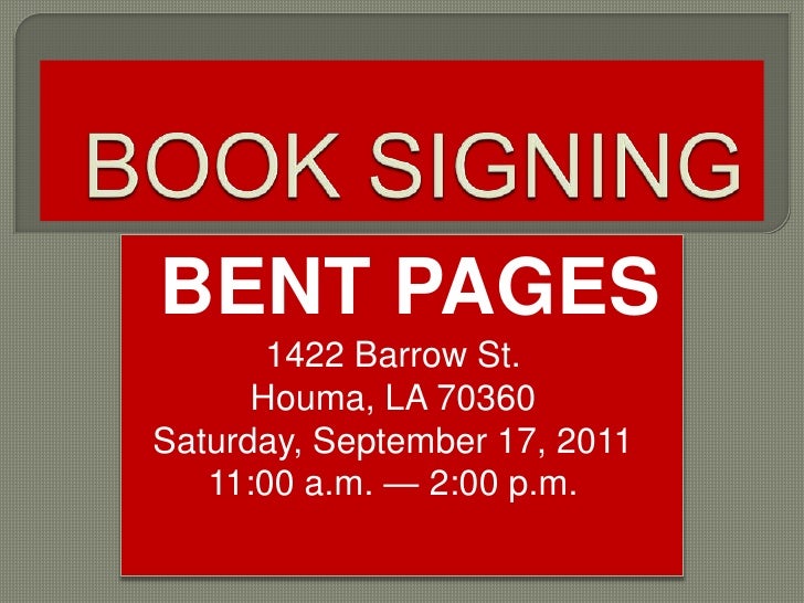 Book signing — Bent Pages