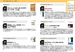 学生に勧める本リスト 経済 - 2
経済
お金との付き合い方
であるパーソナル
ファイナンス力と，
資本主義社会を生き
る力を身につける
経済学
スタンフォード大学で一番人気の経済学
入門 ミクロ編・マクロ編
07
経済学を知ろう
ミクロ経済学およびマクロ経済学について、分かりやすく書かれている本です。ミクロ経済学
とは経済と私たちの暮らし（雇用や商品価格）などの関連を研究する学問であり、マクロ経済
学とは、国家レベルで景気の変動などを研究する学問です。ニュースではたくさんの経済関
連の話が報道されています。まずきちんとした形で経済学を学ぶことが重要です。本書はと
ても読みやすく分かりやすいです。最初にミクロ編から読むことをお勧めします。
難易度 3 ティモシー・テイラー / かんき出版
経済学
連続講義・デフレと経済政策―アベノ
ミクスの経済分析
08
経済学から日本の経済を考える
経済学の理論を説明しながら、日本のデフレの現状と、アベノミクスの展望を述べている。い
ったい経済学者の誰が言っていることが正解なのか分からないが、論理的に丁寧に書かれ
ていて良い本だった。
難易度 5 池尾 和人 / 日経BP社
経済史
経済危機のルーツ09
資本主義の発展と未来を考える
戦後から2000年代までの各国の経済の変遷をたどれる一冊です。 非常にポイントがまとめ
られていて読みやすい。 また、野口先生の経験に基づく文章や、各キーワードに対する分り
やすい説明も書かれており、 ただデータをまとめただけでない読みごたえと分り易さがあり
ます。
難易度 4 野口 悠紀雄 / 東洋経済新報社
経済史
戦後日本経済史10
資本主義と政府の関わりとは
難易度 5 野口 悠紀雄 / 新潮社
経済史
ハーバードの世界を動かす授業11
日本経済を知るベースを作る
ハーバードで企業経営者である学生を相手に国際経済を教える先生の本です．日本やシン
ガポールなどのアジア各国，メキシコや南アフリカなどの中間経済国，サウジアラビアやロ
シアなどの資源国，そしてEU，アメリカなど世界各国を分類し，戦後どのような経済発展を
遂げてきたのか，そしてどのような戦略をとっていたのかを解説しています．最後に国家の
競争力について解説しています．現代の世界経済や国家戦略を考える基礎が養える本で
あり、大局をとらえるには大変分り易い本です。
難易度 4 リチャード・ヴィートー / 徳間書店
敗戦後からバブル崩壊までの日本経済の動きを説明した本です．そして，何が
あったのかだけではなく，なぜそうなっていったのかを経済学的に説明してくれ
ています．多少の知識がないと読んでも分からないかもしれませんが，なるほど
だからなのか！といろいろな疑問が解消する，とても面白い本です．また著者
は日本の戦後からの経済復興というのは，戦時中の体制を引き継いだもので
あることを提唱しており，それを1940年体制と呼んでいます．これは日本経済の
特徴をよく表すものです．日本経済の歴史と特徴を学ぶうえで良い本です．
資本主義
金融の世界史: バブルと戦争と株式市場12
資本主義の要である金融の歴史を知る
人間と金融の歴史をたどった物語です．あとがきがとても良いあらすじになっているので，
あとがきをまず読むと良いです．貨幣より前から利子が存在したこと，貨幣が生まれたこと，
宗教的に利子が禁止されても戦争のために借金が必要となったこと，大航海時代から株式
会社制度が生まれたこと，議会が生まれ国債が管理されるようになったこと，そして，金本
位制の通貨制度や現代的な金融市場が形成されていったことなどの物語がとても分かりや
すく説明されており，経済学でなく経済・金融の歴史を知るのに良い本です．
難易度 4 板谷 敏彦 / 新潮社
 