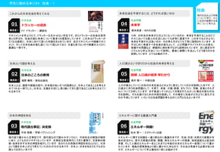 学生に勧める本リスト 社会 - 1
社会
現代社会および宗教
について学び，さら
に社会が崩壊する条
件について考える．
日本社会
ドラッカーの遺言01
これからの日本社会を考えてみる
マネジメントを学ぶうえで、ドラッカーは欠かせない存在です。またドラッカーは社会生態学
者とも呼ばれ，社会の進む未来について数多くの提言をしています．この本はドラッカーが
亡くなる直前に，日本に向けて語った内容をまとめています．自己マネジメントや組織マネジ
メント，そして日本社会の進む道について語られており，文量も多くないので読書の入り口に
最適な一冊です。
難易度 1 P.F. ドラッカー / 講談社
日本社会
日本のこころの教育02
日本という国を考える
日本人とは、国歌や国旗の話や、日本語のあいさつの語源など。日本人であることを考えさ
せてくれる一冊でした。日本は、太陽を大切にし長く続いてきた国であることを考えさせてく
れる本です．
難易度 1 境野 勝悟 / 致知出版社
日本社会
現代語古事記: 決定版03
日本の神話を知る
現代語で書かれた古事記です．現代語なので読みやすいうえに，竹田先生の解説が随所
にあり，とても分かりやすくなっています．古事記は奈良時代にできた書物で，天皇制の根
拠・由来を示す日本の神話を紹介しています．自分たちの民族の神話を知るとともに，日本
という国を日本人がどう考えていたのかが分かる本です．日本人・日本を知るうえでもぜひ
読んでおきたい本です．
難易度 2 竹田 恒泰 / 学研パブリッシング
社会問題
エネルギー問題!06
エネルギーに関する最適入門書
エネルギーに関する知識を一通り得るのに最適の本です．石油・石炭・天然ガス発電の今
後の状況から，原子力発電の原理，課題，再生エネルギーの現実，地球温暖化と政治的
背景，そして人類のエネルギー史とこれまでと今後の日本のエネルギー政策について書か
れています．福島の原発事故より前に書かれた本なので，その点は考慮する必要がありま
すが，エネルギーについて学ぶ最初の１冊にお勧めです．
難易度 4 松井 賢一 / エヌティティ出版
社会問題
未来学04
未来社会を予測するには，どうすれば良いのか
難易度 3 根本昌彦 / WAVE出版
社会問題
図解 人口減少経済 早わかり05
人口減少という切り口から社会の未来を考える
人口が減少していくこの先の日本社会はどのように変化していくのかを説明した本です．人
口減少に伴う社会問題として，子育て，老後，介護・医療，まちづくり，労働，産業とそれぞ
れについて分析しています．まず衰退シナリオとして対策を打たなかった場合の変化の仕
方を説明し，それを避けるための対策を提案して，その場合に社会がどのように変化する
のか予測しています．いろいろな社会問題を考えるのに入門となるよい本です．
難易度 3 奥村 隆一 / 中経出版
10年，20年先の未来がどのようになっているのか，未来を予測することはビジ
ネスにおいても個人の生活においても非常に重要です．この本ではどのように
未来を予測すれば良いのか，その考え方がとても丁寧に説明されています．ま
ずはじめに考慮すべき社会の変化として，人口問題やライフスタイルの変化，
食糧や水問題など，網羅的に例を挙げながら説明されています．次に歴史のサ
イクルから学ぶ方法について説明し，最後に実際に手法としてどう扱うのかを
説明しています．とてもお勧めです。
 