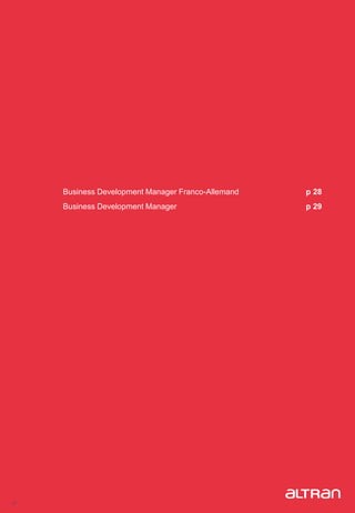 27
Business Development Manager Franco-Allemand p 28
Business Development Manager p 29
 