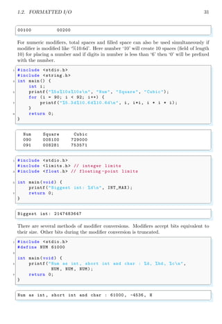 Char Modifier Notes for C Programming for MCA, BCA, B. Tech CSE, ECE and MSC (CS) 1 ...