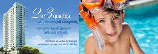 2 3e quartos
num residencial completo,
com uma vaga na garagem
para cada unidade.
Com todas as opções de lazer que
você precisa para ser mais feliz a cada dia.
Ilustração artística da fachada do Ed. Piemonte
 