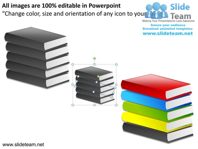 Books stacked powerpoint ppt templates. | PDF | Technology & Computing