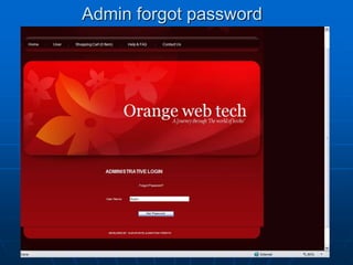 Admin forgot password
 