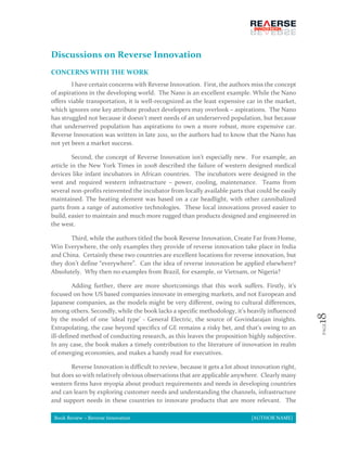 Book Summary - Reverse Innovation (Document) | PDF