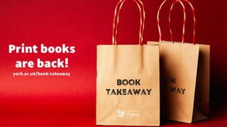 Book Takeout and User-Docused Delivery