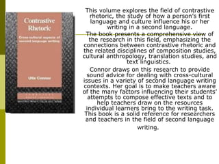 Contrastive Rhetoric CIDER's resource center - new book titles | PPT