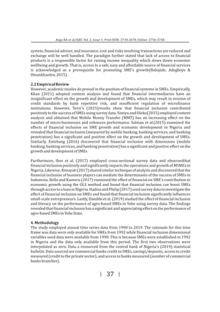 Modeling the Impact of Financial Inclusion on Nigerian SMEs: An ...