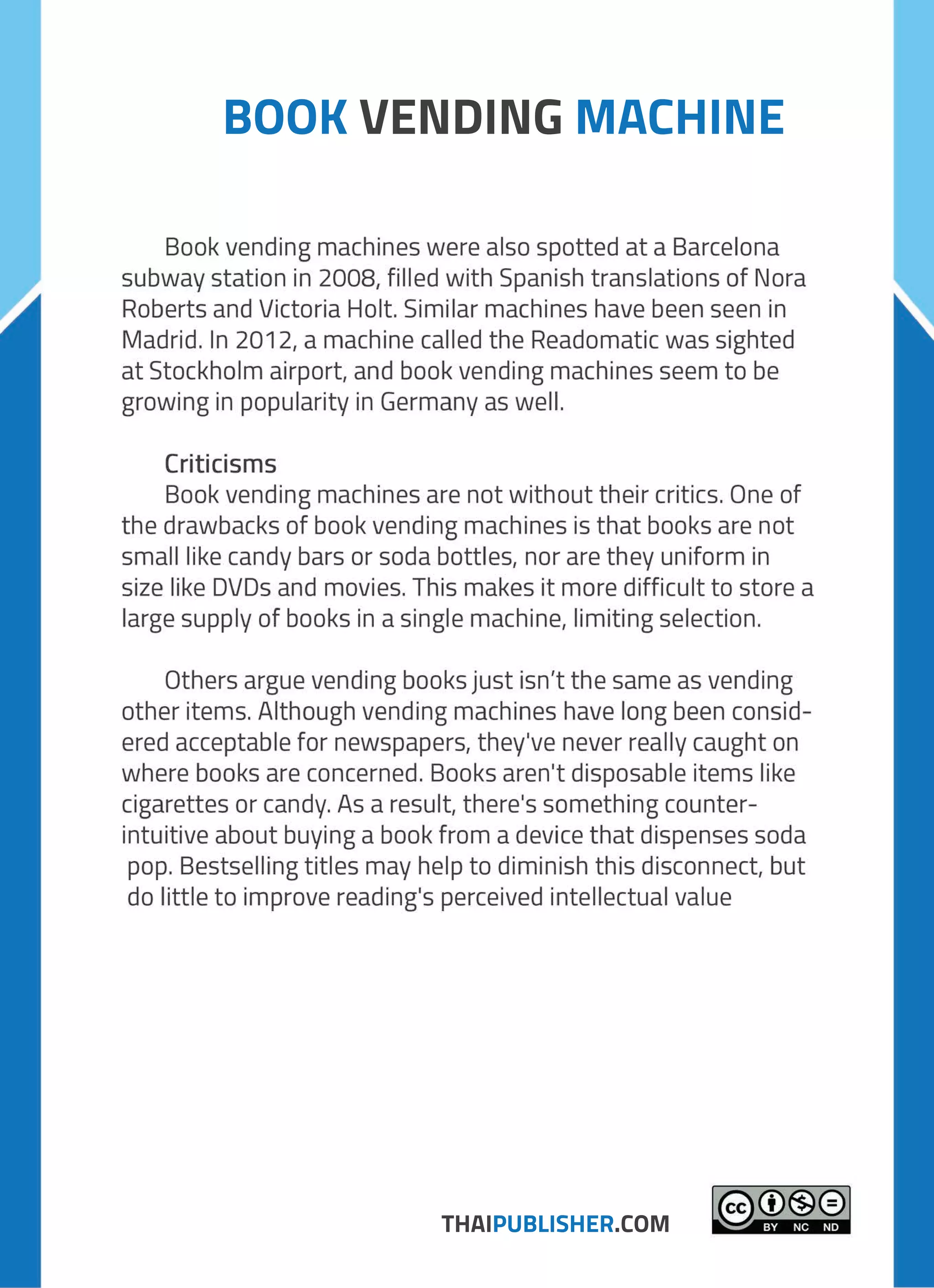 Book vending machine | PDF