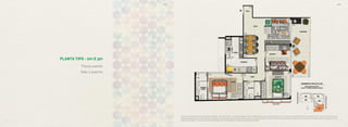 4645
Planta padrão
Sala 3 quartos
planta tipo - 201 e 301
Esta é uma planta provisória sujeita à alteração sem aviso prévio. O projeto poderá sofrer modificações decorrentes das posturas municipais, concessionárias e do próprio local. A planta não apresenta
localização de pilares e prumadas de instalações. As áreas descritas são referentes às áreas privativas de cada unidade. Essas áreas privativas representam as áreas dos compartimentos somados às suas
áreas de paredes. As cotas são dimensões de eixo a eixo de paredes do estudo de layout apresentado.
BS”DBS”D
 