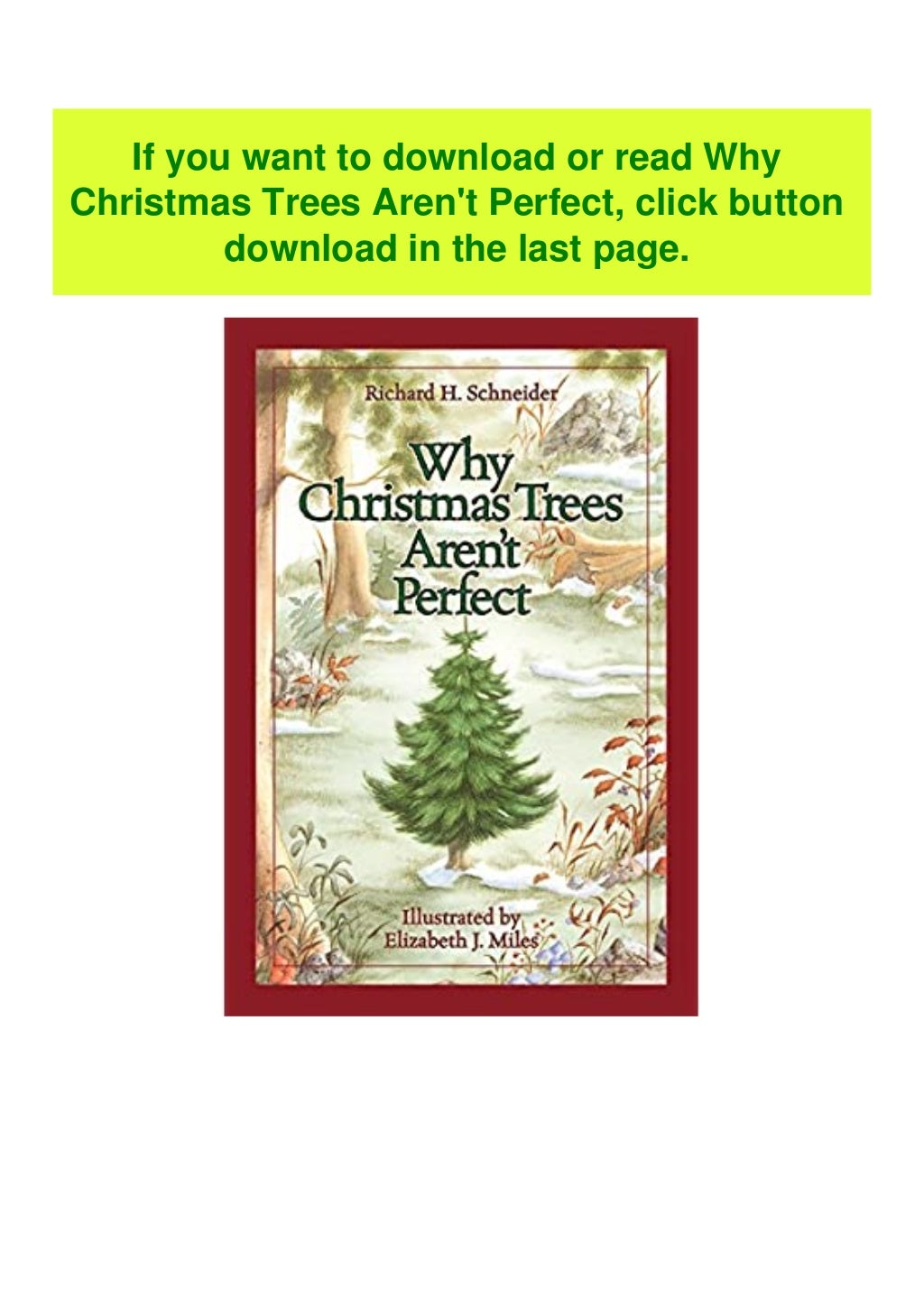[BOOK] Why Christmas Trees Aren't Perfect [W.O.R.D]