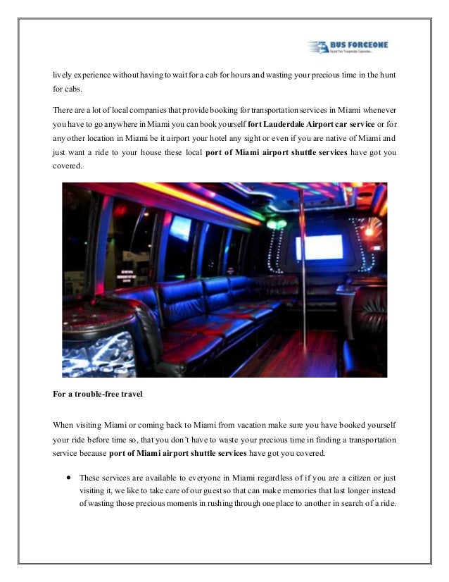 Book your car service at Miami Airport