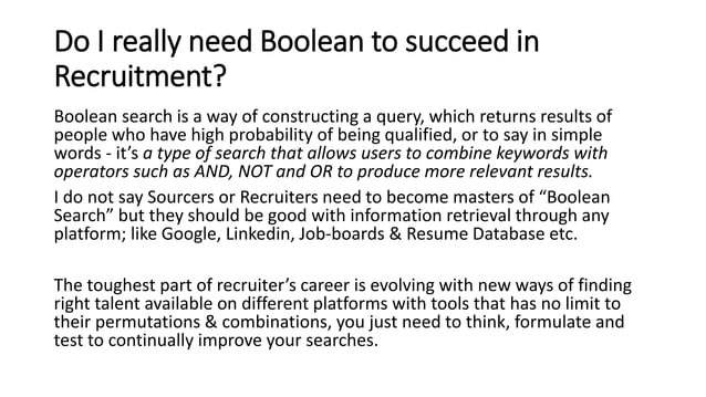 BooleanSearch for HR and Staffing/RPO recruiters | PPTX