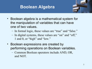 Boolean Algebra logic gates with truth table | PPT
