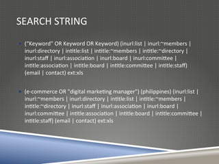 How To Use Search Strings