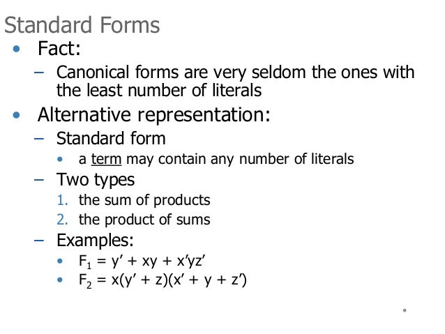 boolean algebra canonical form boolean