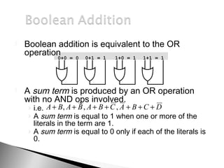 Boolean algebra | PPT