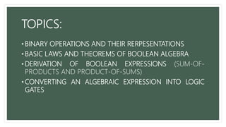 Boolean algebra | PPT